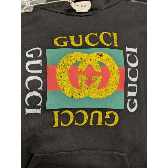 Gucci Kids Alessandro Michele Interlocking G Logo Hoodie Black Size8 - Picture 4 of 12